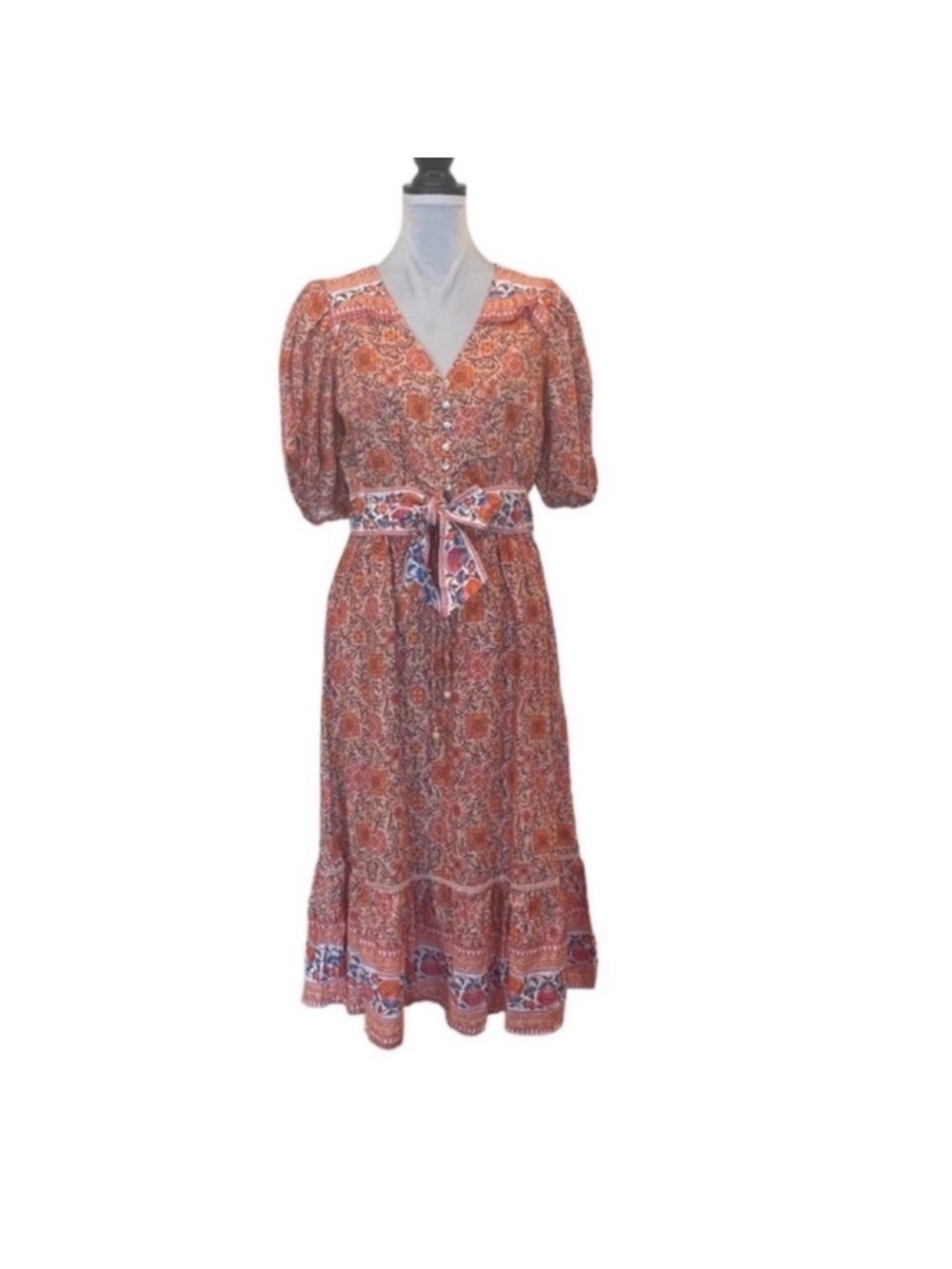 Rachel Zoe NWT 2 piece set linen crop top & skirt bohemian festival size medium - Picture 2 of 13